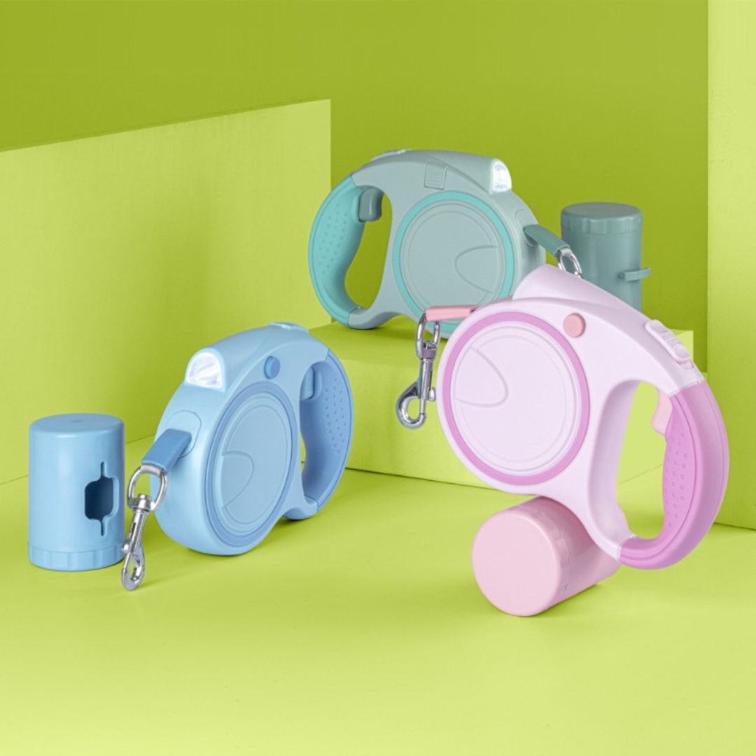 FlexiLite – 5m Hundeleine mit LED & Kotbeutel